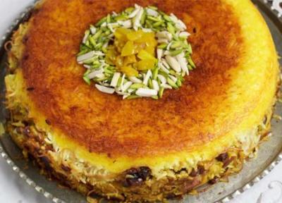 طرز تهیه رشته پلو با مرغ زعفرانی و تکه ای فوق مجلسی